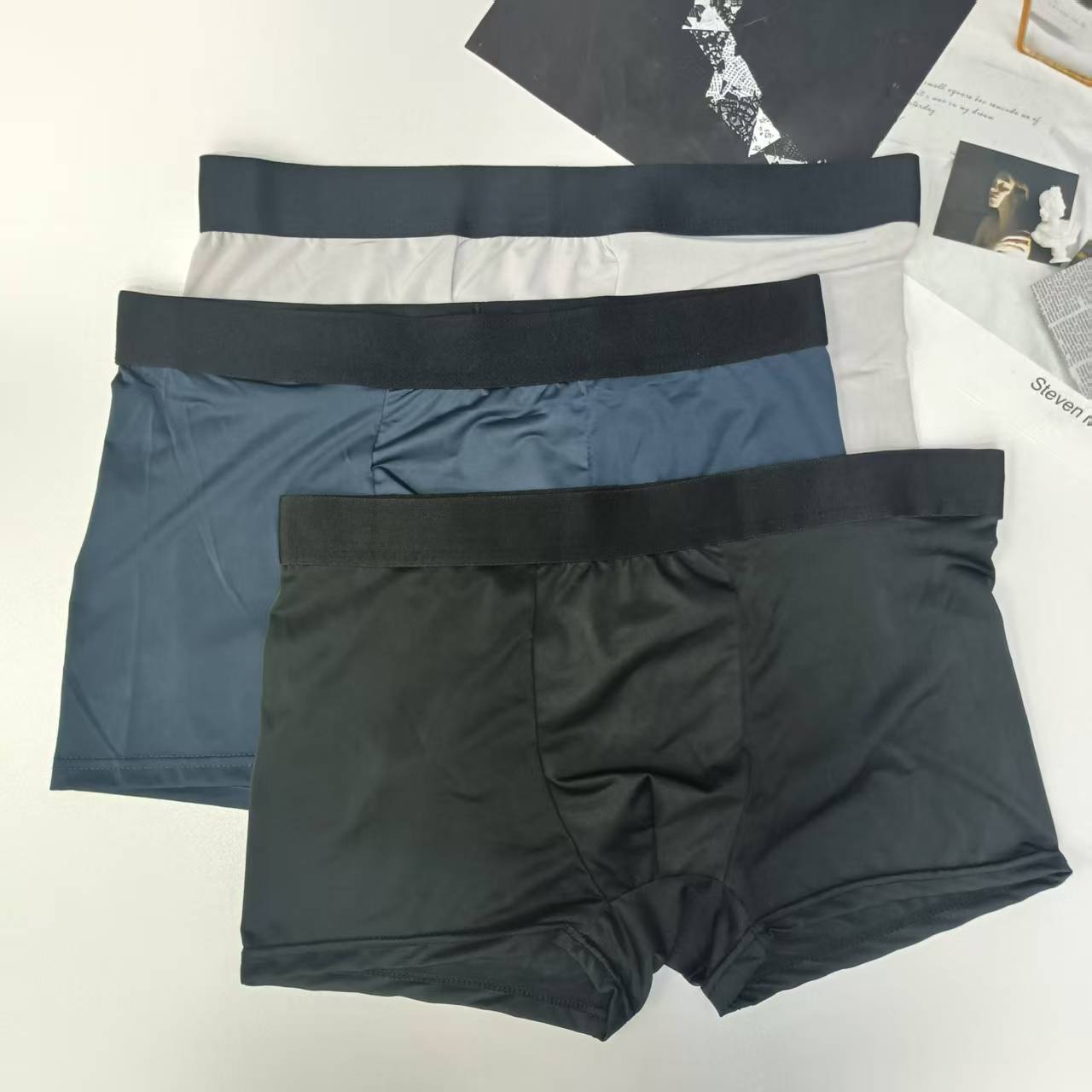 外贸出口内裤男士冰丝内裤轻薄透气内裤舒适亲肤