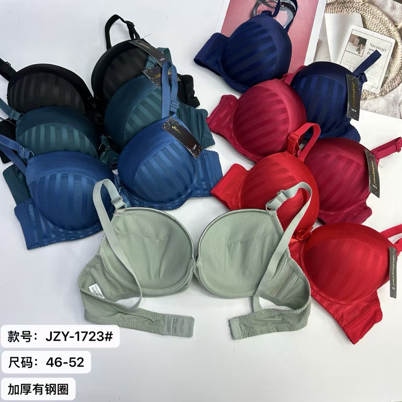 女士文胸外贸出口中东南美女士大码加厚缎面质感有钢圈情趣文胸女