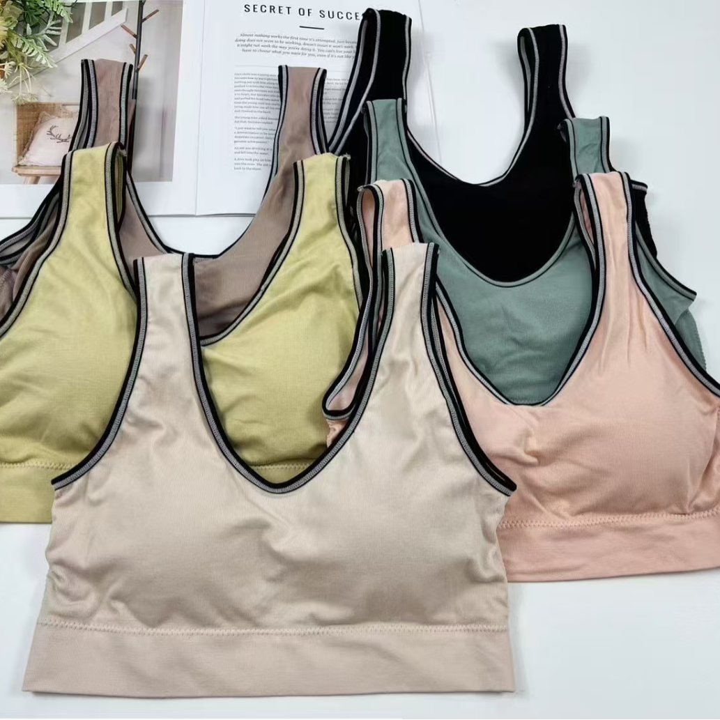 女士吊带背心外贸出口中东非洲女士吊带背心女士运动无钢圈文胸女
