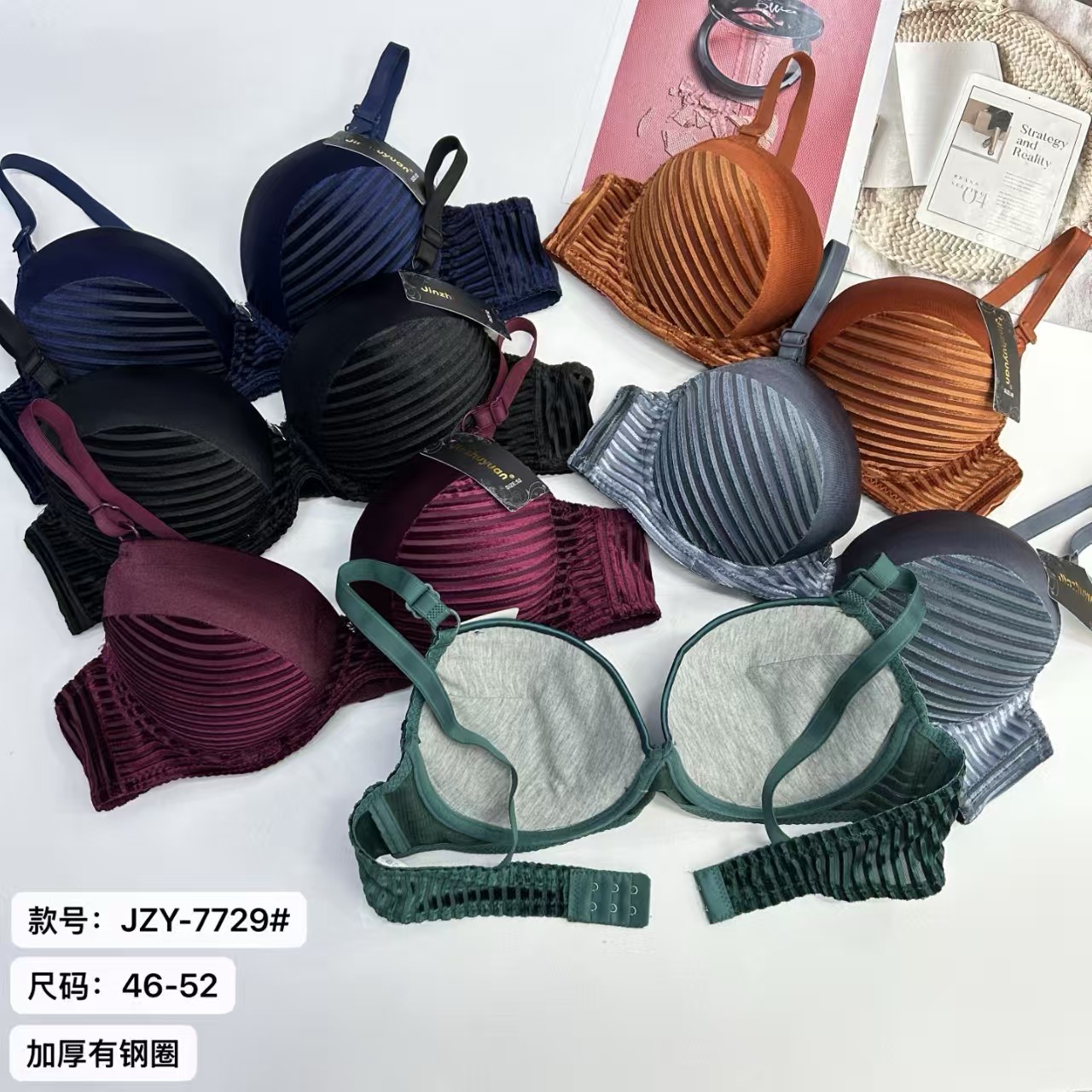 女士文胸外贸出口中东非洲女士大码加厚丝绒质感有钢圈情趣文胸