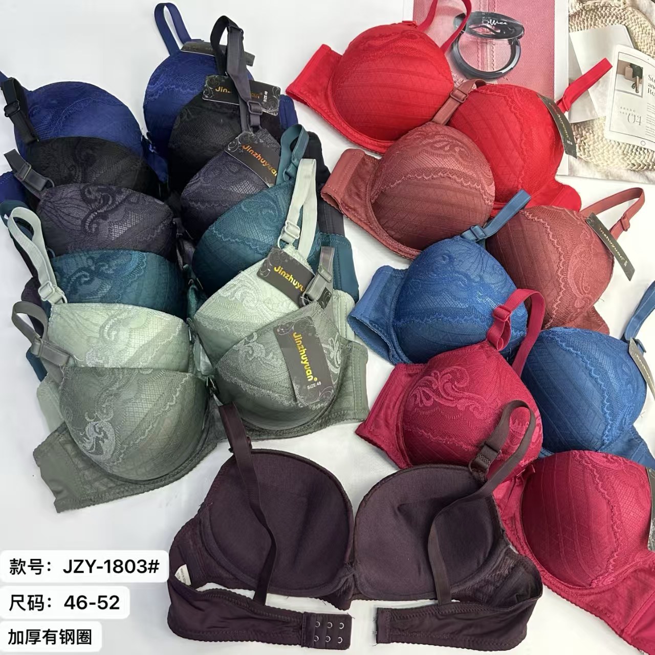 文胸外贸出口中东非洲大码加厚文胸性感情趣蕾丝绣花有钢圈文胸女