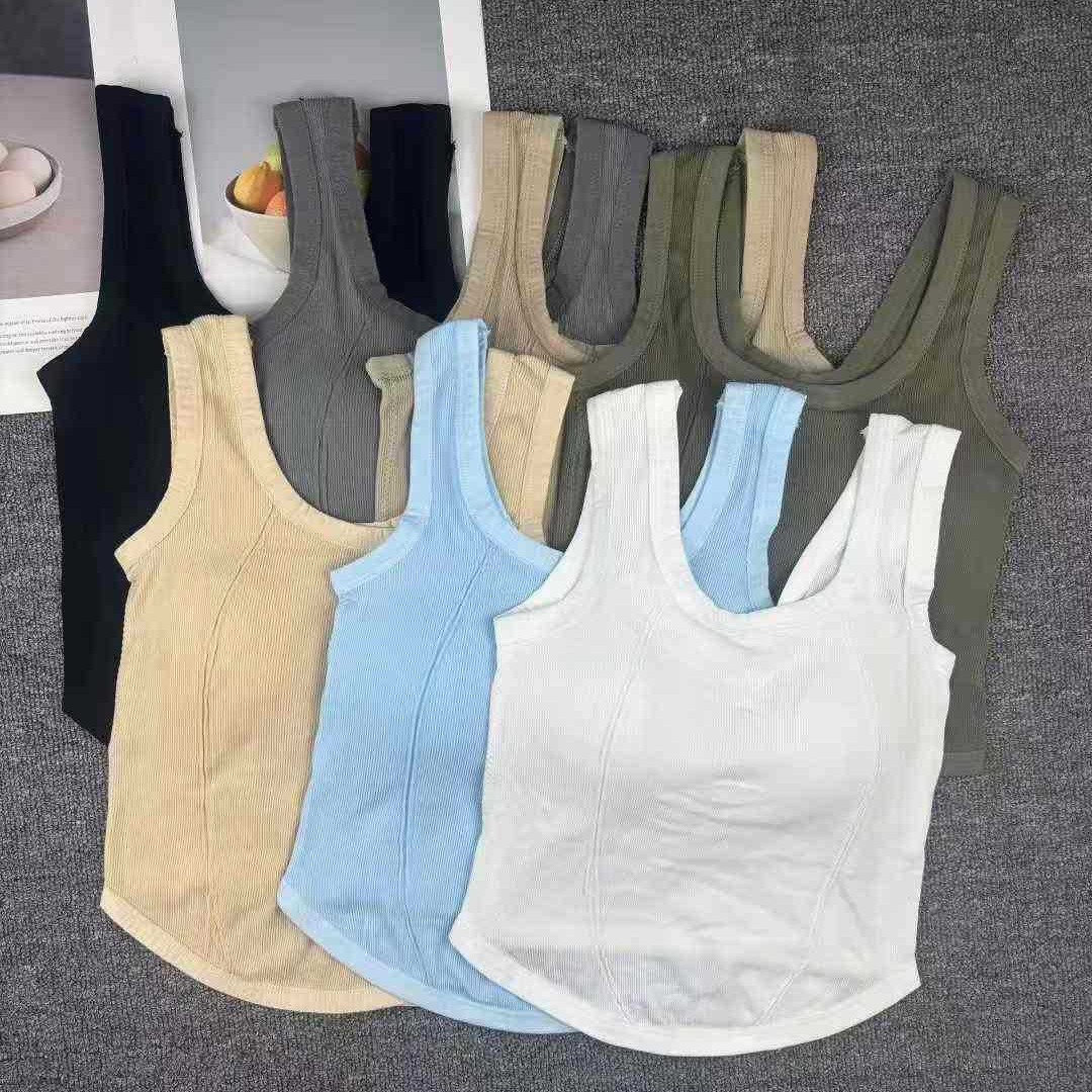 非洲南美低价百搭时尚舒适纯棉运动瑜伽上衣背心胸垫运动文胸百搭