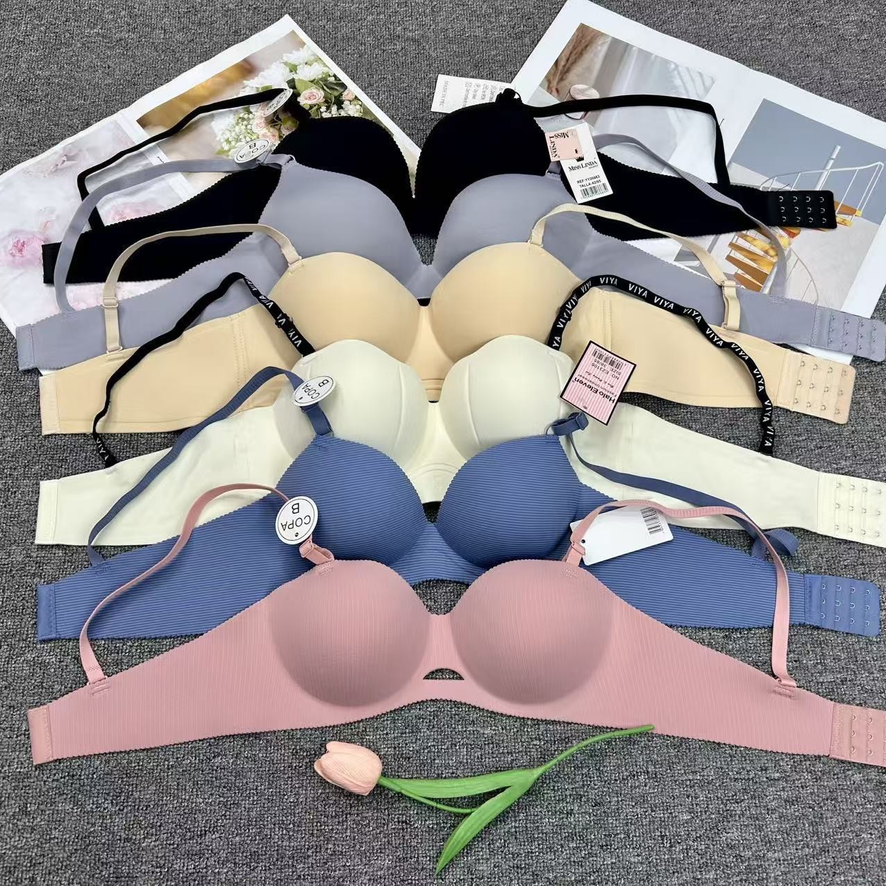 B0538#外单一片式光面无痕内衣性感软钢圈文胸收副乳防下垂胸罩批