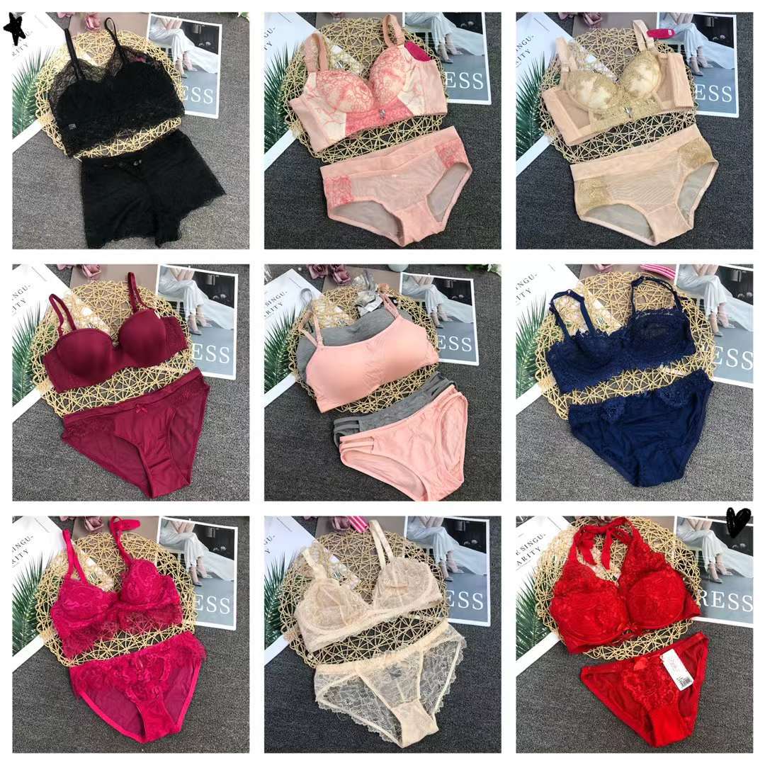 库存尾货混合款杂款文胸套装女小胸聚拢上推性感美背内衣套装批发