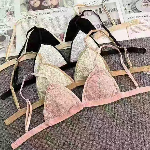 05#法式小胸内衣女无钢圈超薄款三角杯文胸少女美背胸罩春夏新款