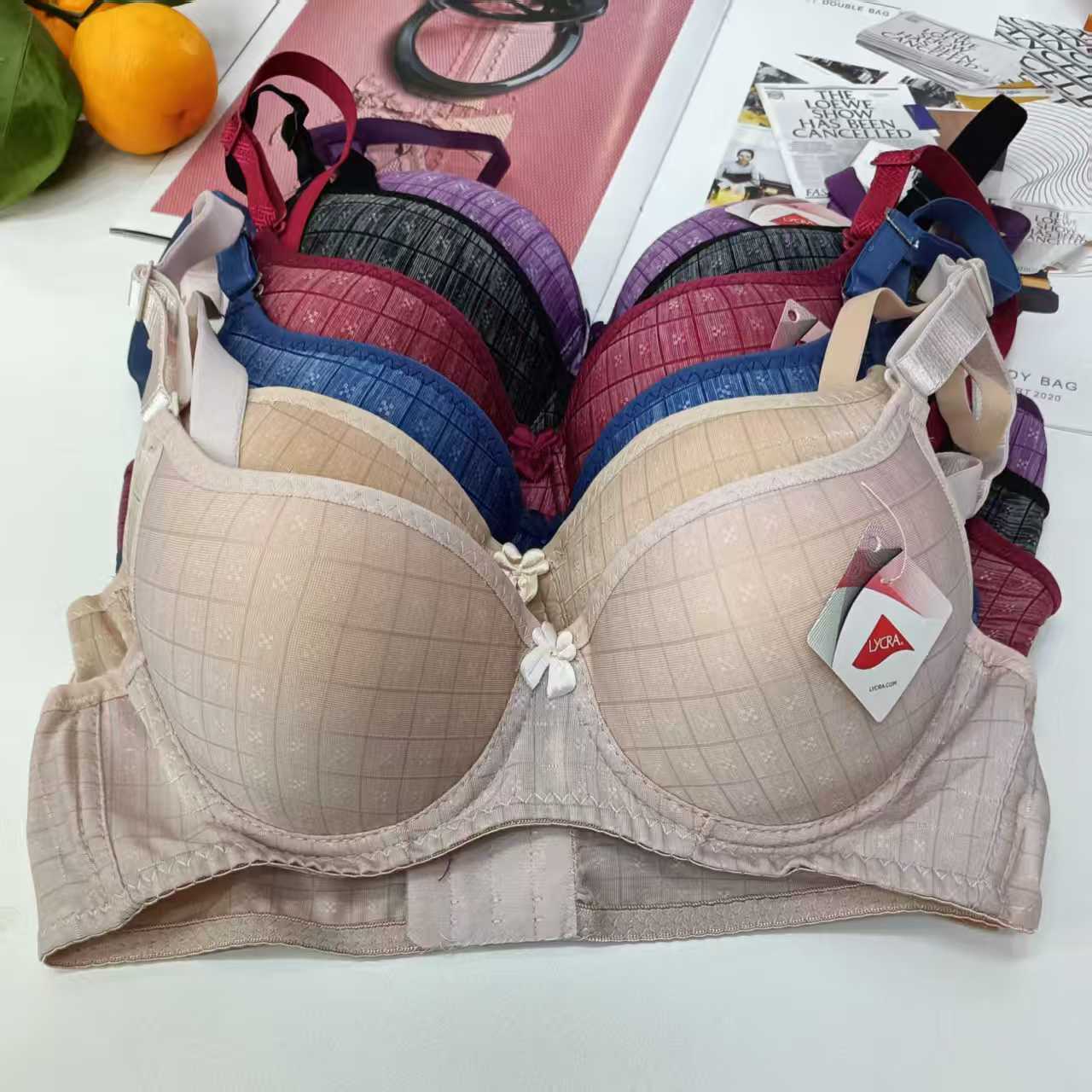 外贸出口中东非洲现货大码运动女士文胸内衣提拉舒适聚拢网格杯面