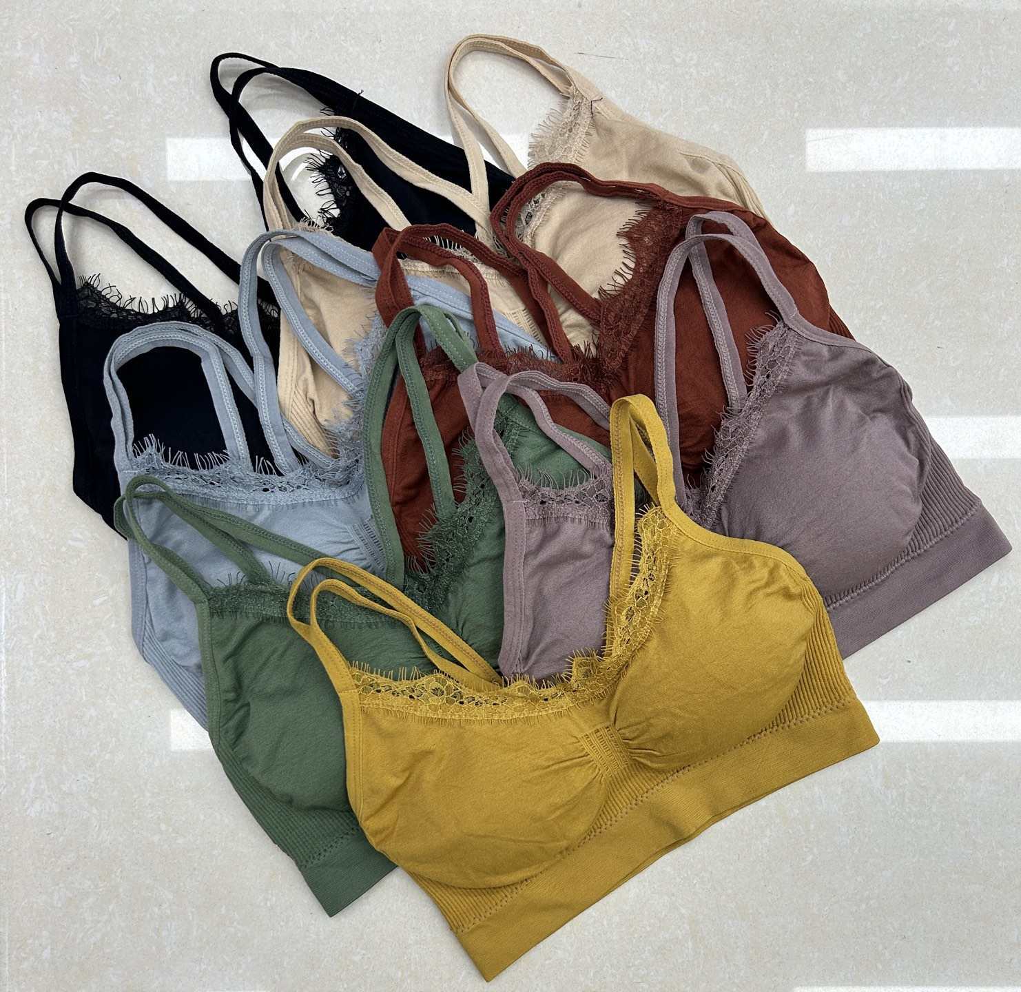 外贸出口非洲中东库存美背吊袋内衣女性感聚拢运动文胸一体薄款女