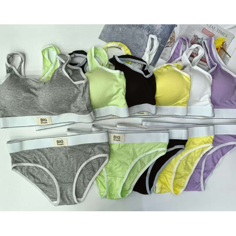 外贸出口欧美非洲现货库存内衣套装性感聚拢杯纯色美背独立包装。