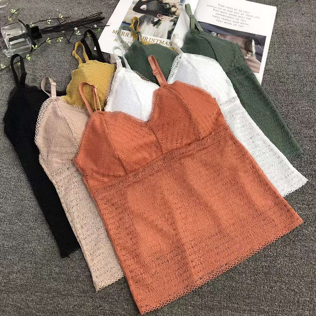 外贸出口蕾丝高品质美背女士背心无钢圈性感文胸运动内衣女批发