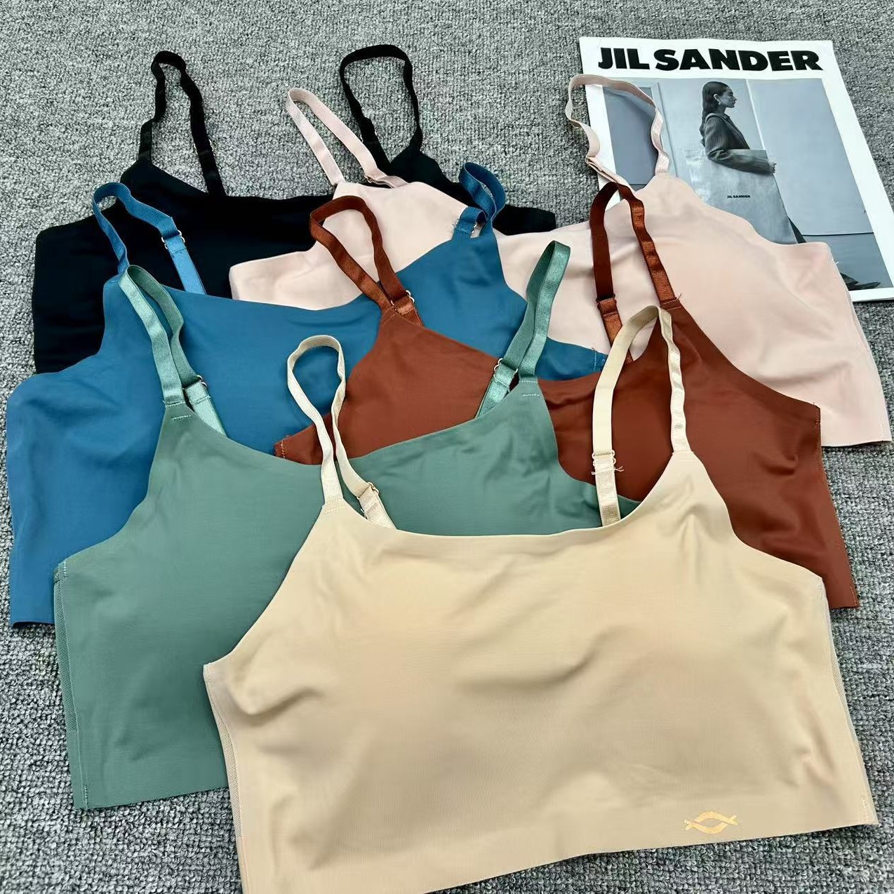 外贸低价库存夏薄冰丝美背内衣文胸女背心少女学生运动吊带打底