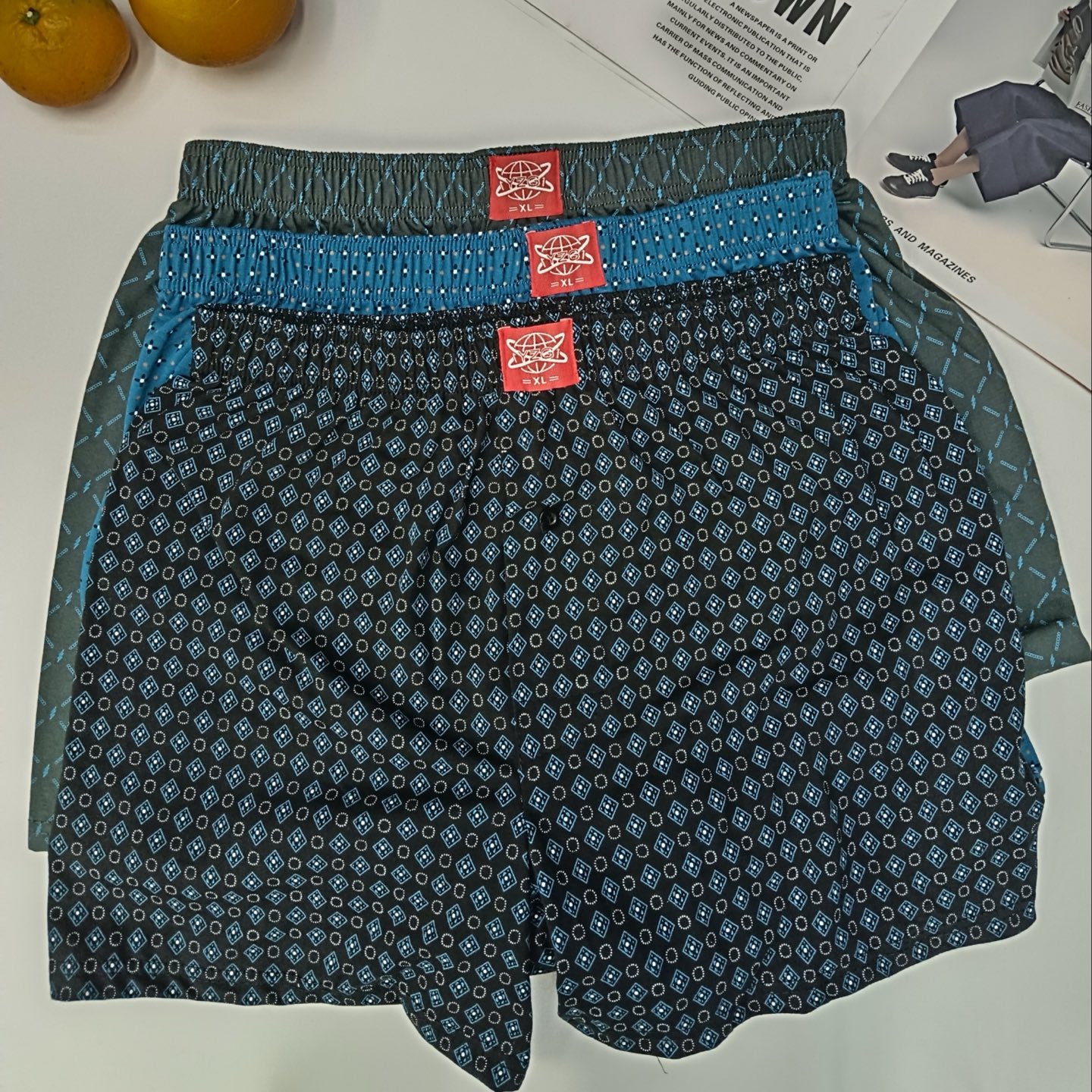 外贸出口中东非洲宽松舒适松紧腰头阿罗裤居家四家短裤圆点印花