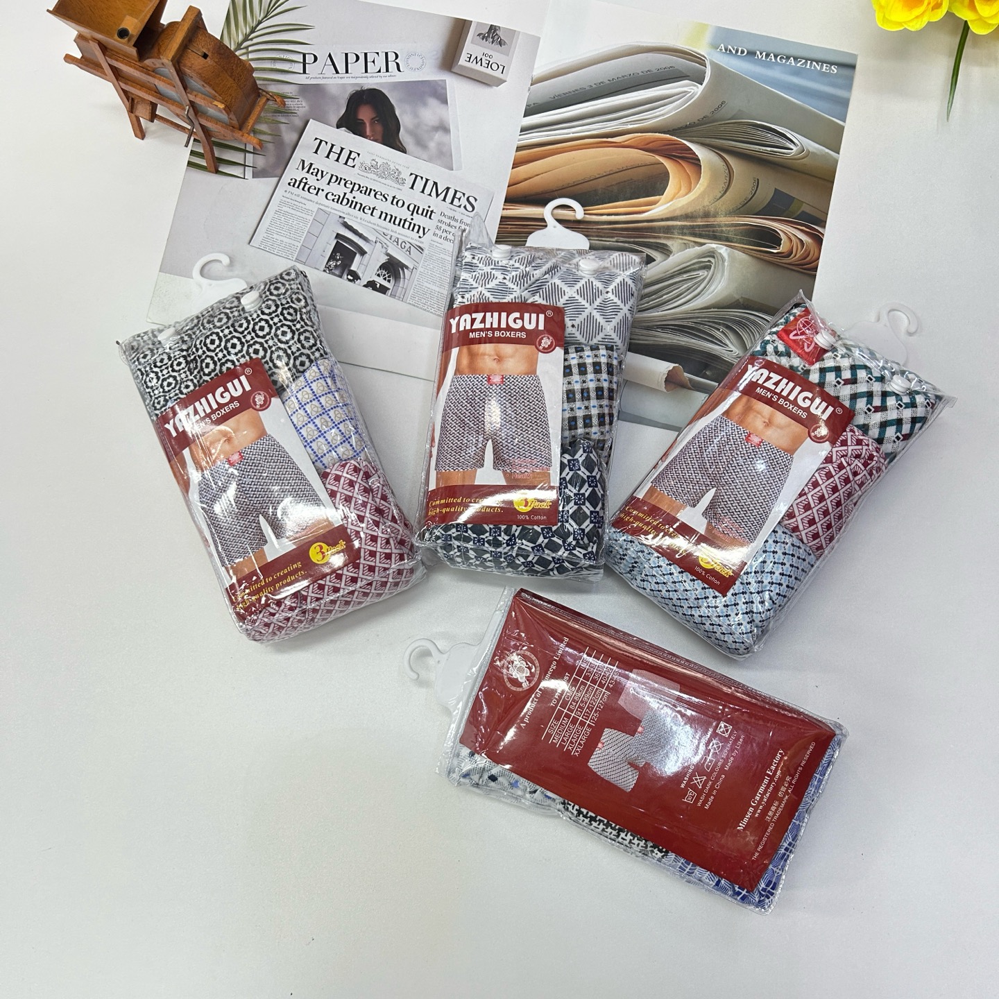 外贸出口中东非洲现货阿罗裤舒适透气松紧腰头四角短裤居家印花