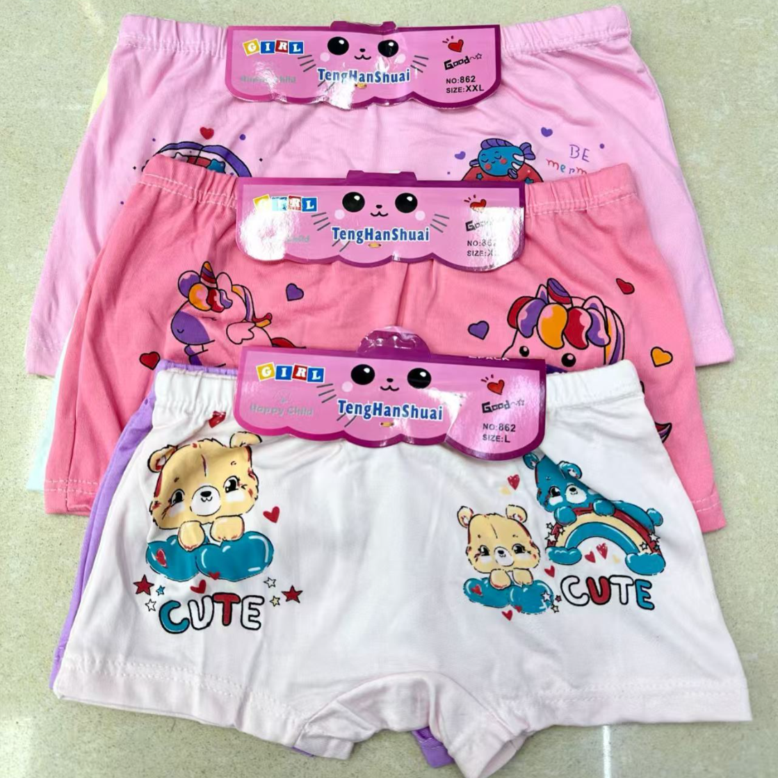 外贸出口非洲库存现货最新款混色舒适女童平角裤