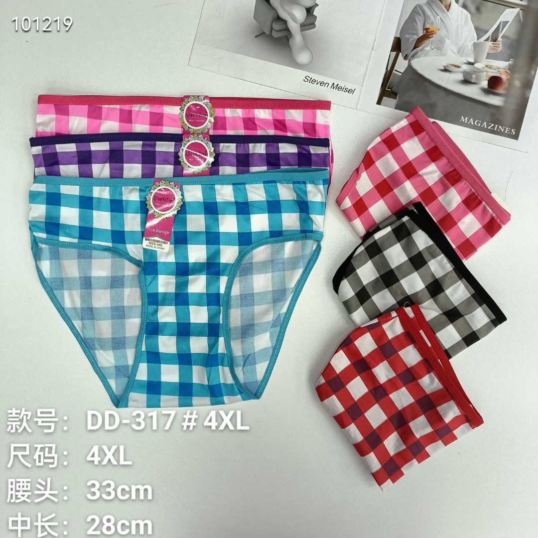牛奶丝大码内裤女士舒适三角裤透气印花款外贸出口内裤热销非洲
