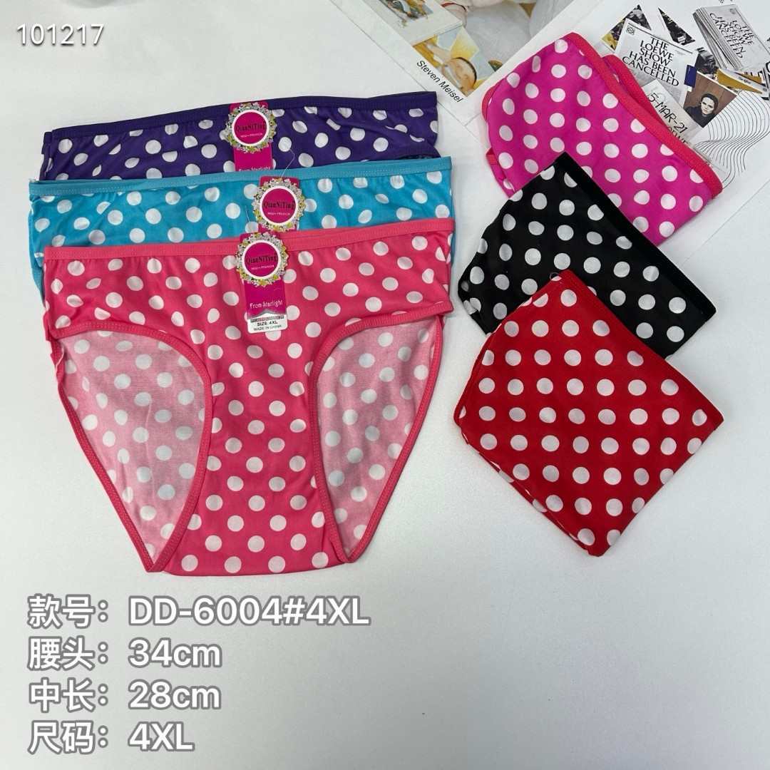 内裤大码女士内裤出口牛奶丝印花三角裤女热销非洲波点内裤外贸款