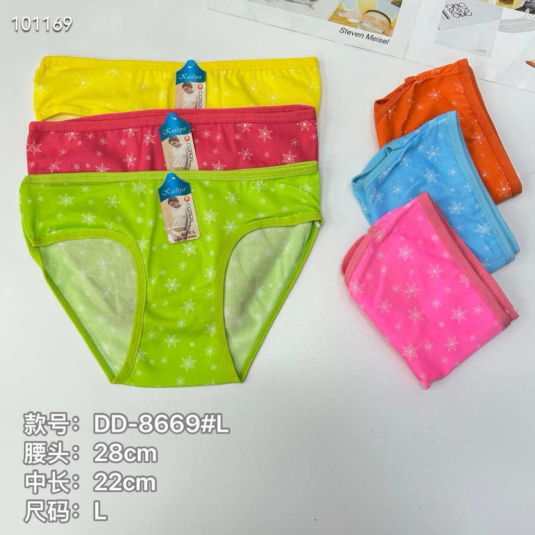 内裤女外贸出口雪花印花内裤 女士舒适透气包边款三角裤热销非洲