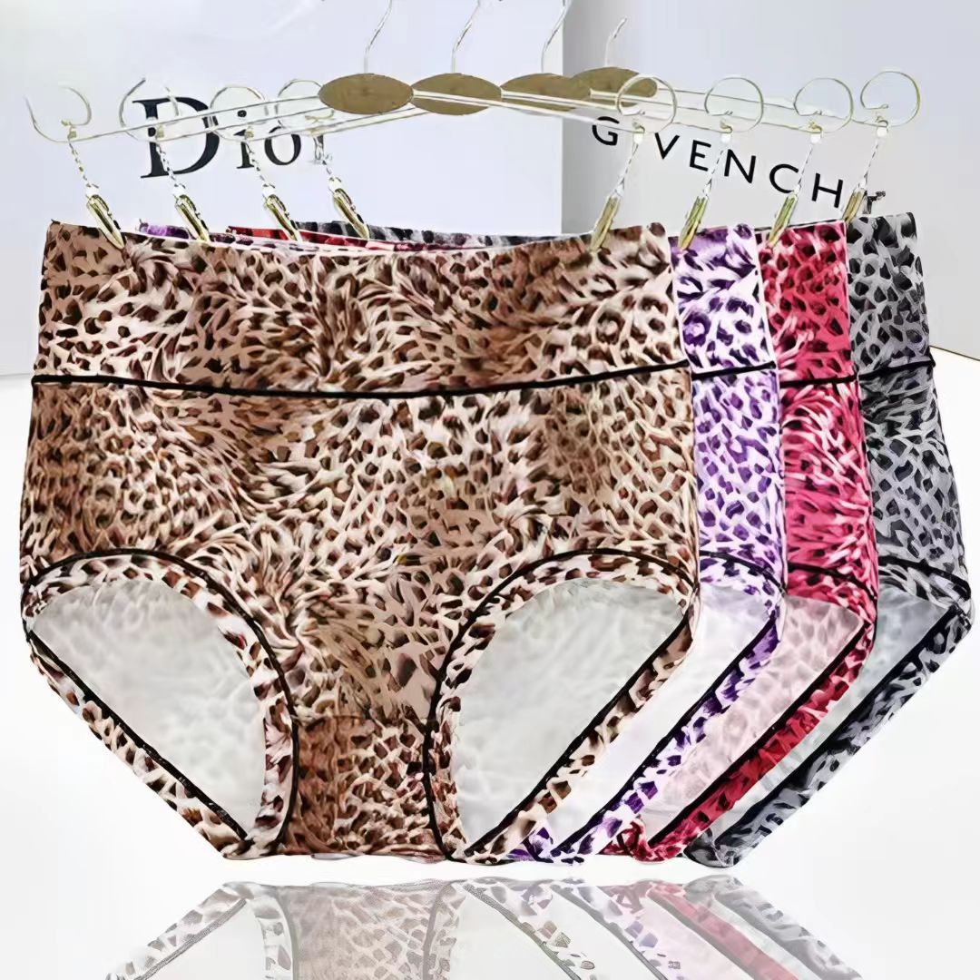性感豹纹内裤非洲大码女士高腰提臀舒适透气大码三角裤大量现货