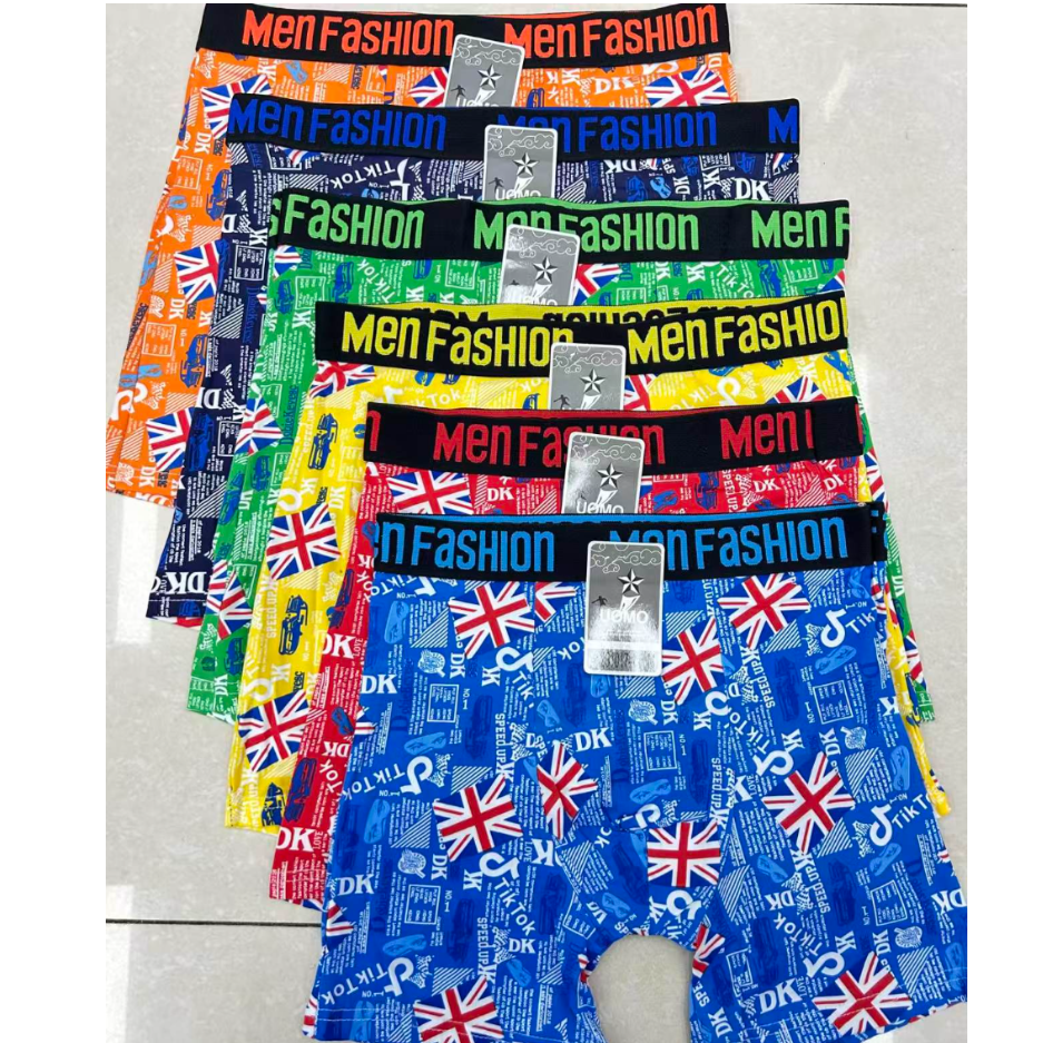 男士内裤外贸出口中东非洲男士平角裤撞色字母腰头男士纯棉内裤男