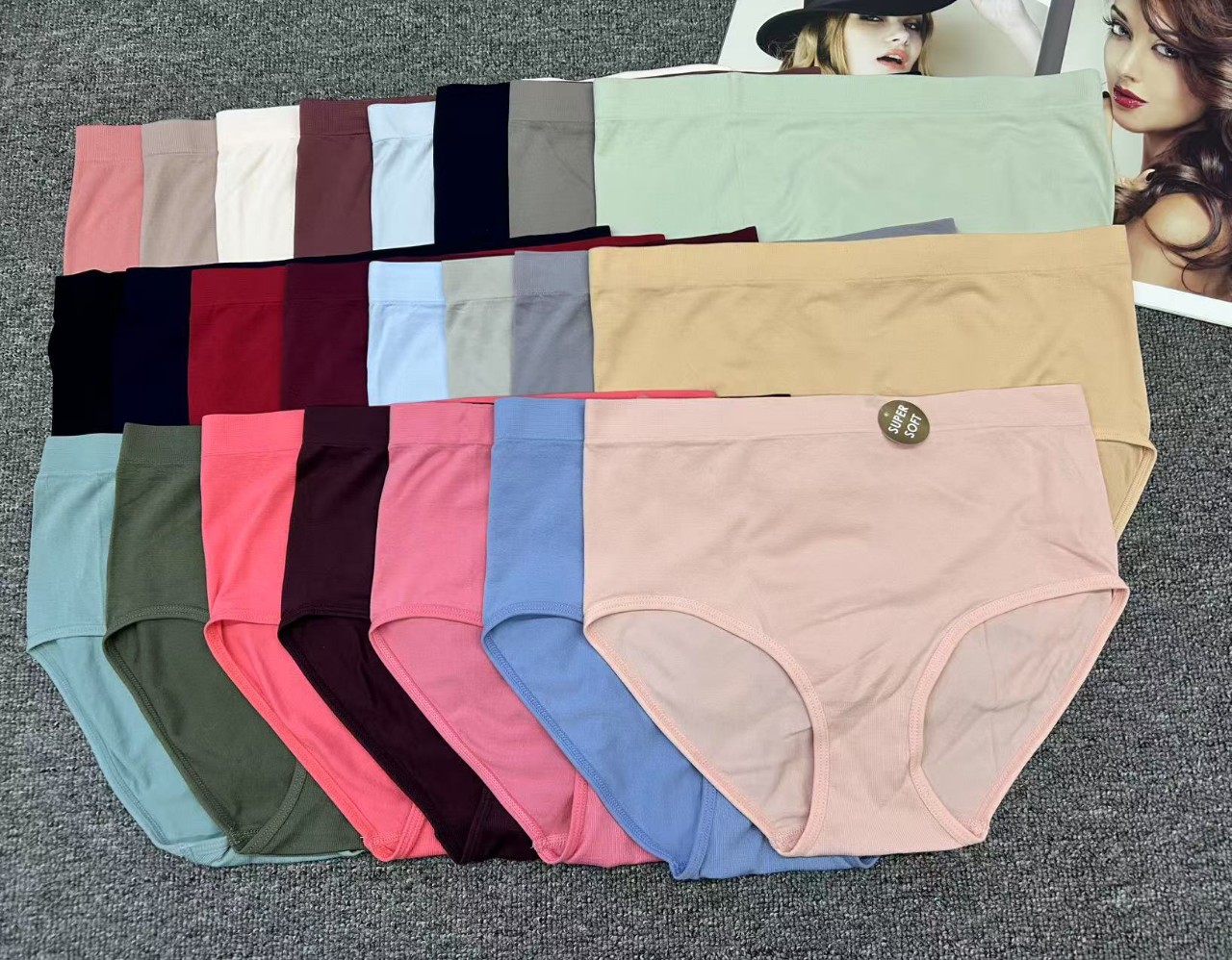 外贸女内裤裸氨无缝舒适简约女士高腰三角裤妈咪裤东南亚泰国曼谷