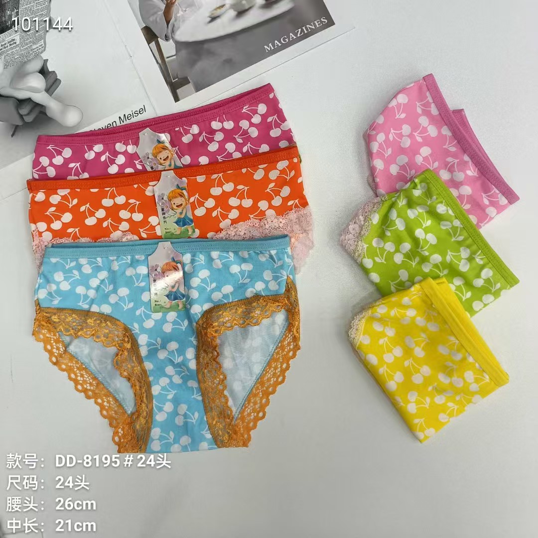 外贸内裤热销非洲出口南美儿童内裤舒适印花三角内裤蕾丝边内裤女