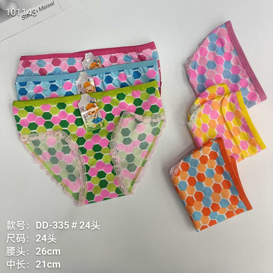 外贸内裤热销非洲出口南美洲内裤女舒适儿童三角裤带蕾丝边内裤女