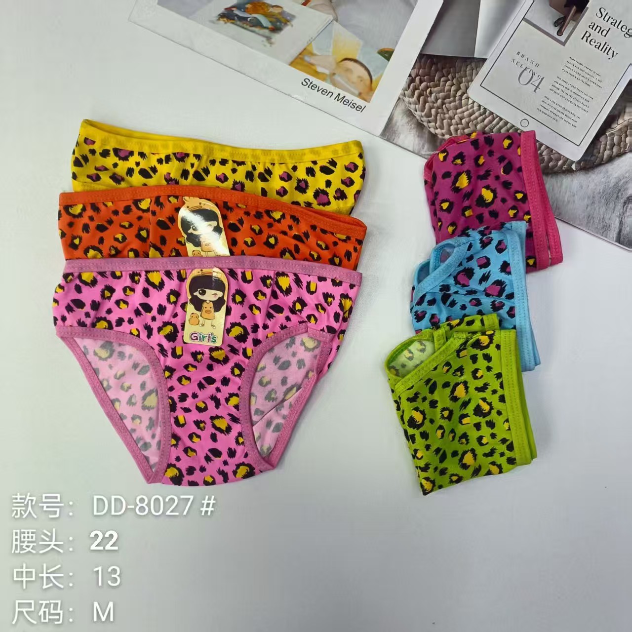 外贸出口中东非洲内裤女士三角裤舒适儿童彩色斑点印花三角内裤女