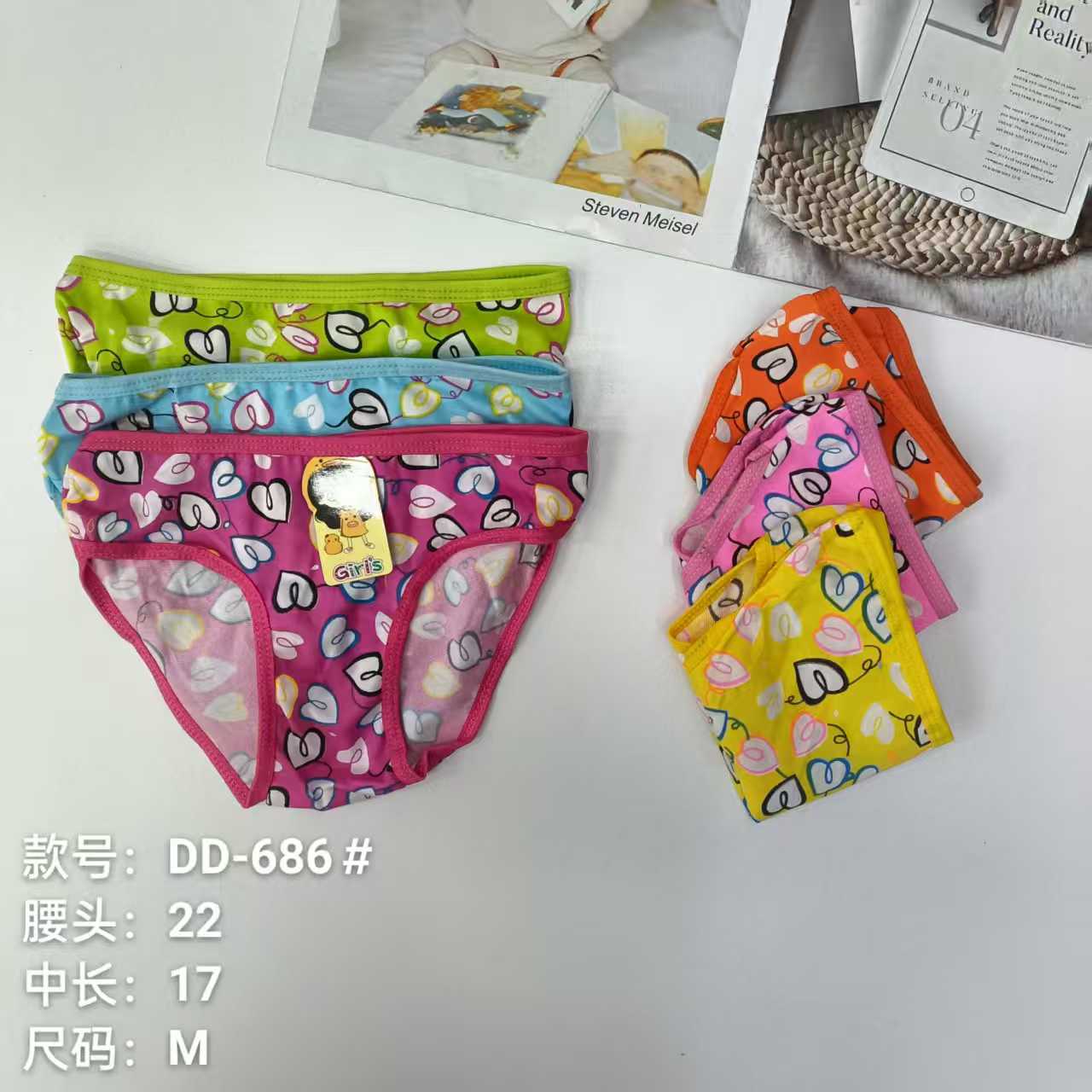 外贸出口中东非洲儿童内裤镂空包边彩色印花儿童内裤舒适内裤女
