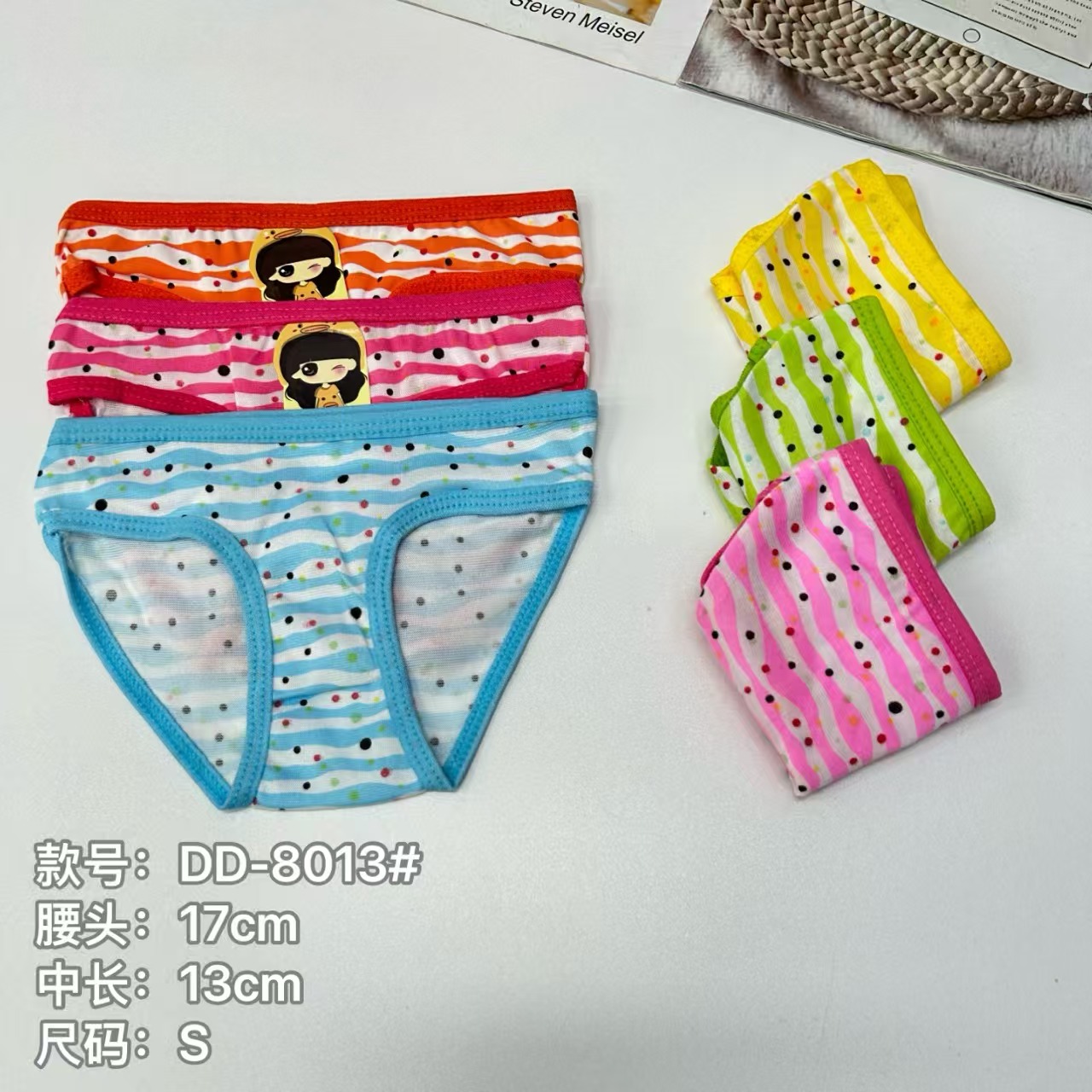 外贸出口中东非洲儿童内裤舒适可爱风波点彩色印花儿童女士三角裤