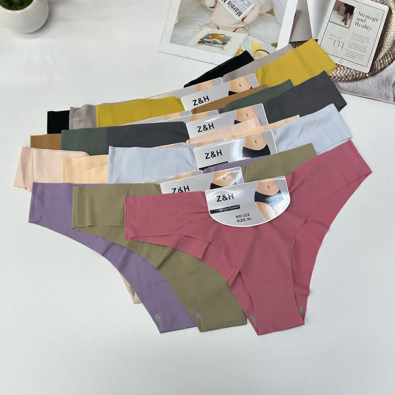 外贸出口欧美无痕一片式冰丝薄款女丁字裤低腰透气女士瑜伽内裤