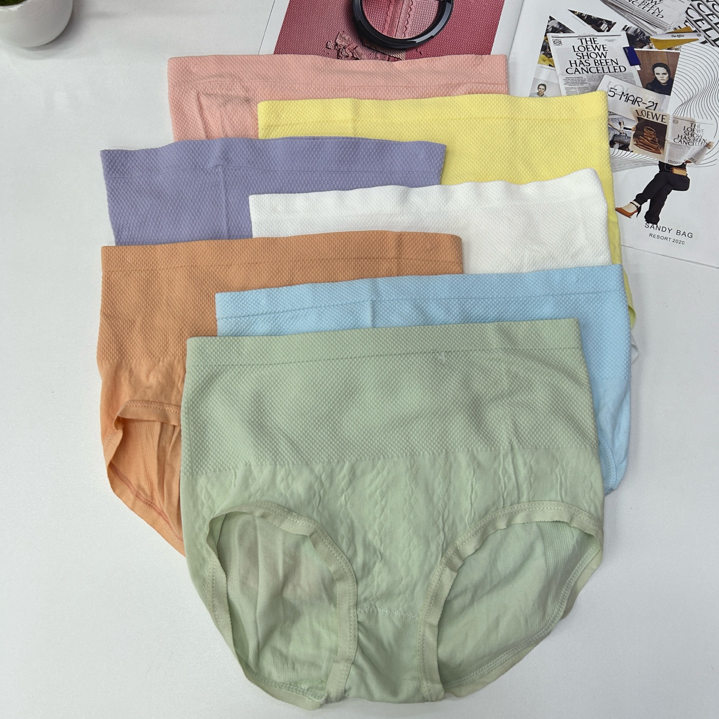 外贸出口中东非洲高腰无痕艾叶吸汗透气塑身收腹提臀女士三角内裤