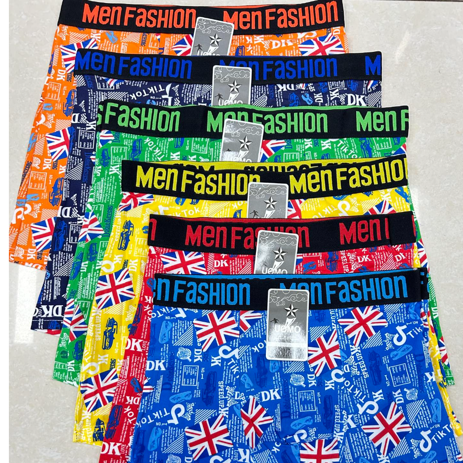 外贸出口中东非洲现货男士印花平角内裤莫代尔棉字母腰头英国国旗