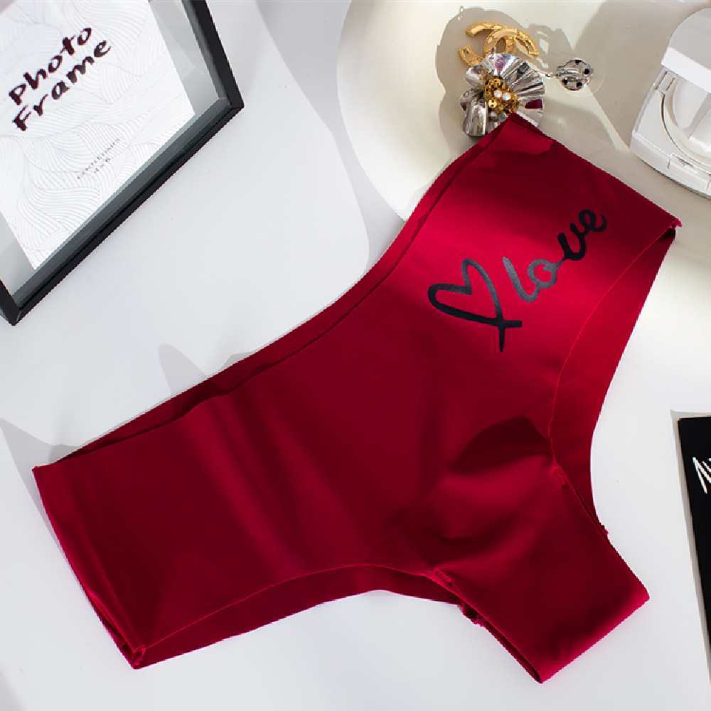 外贸出口库存英文字母无痕内裤低腰内裤情趣舒适冰丝薄女三角裤