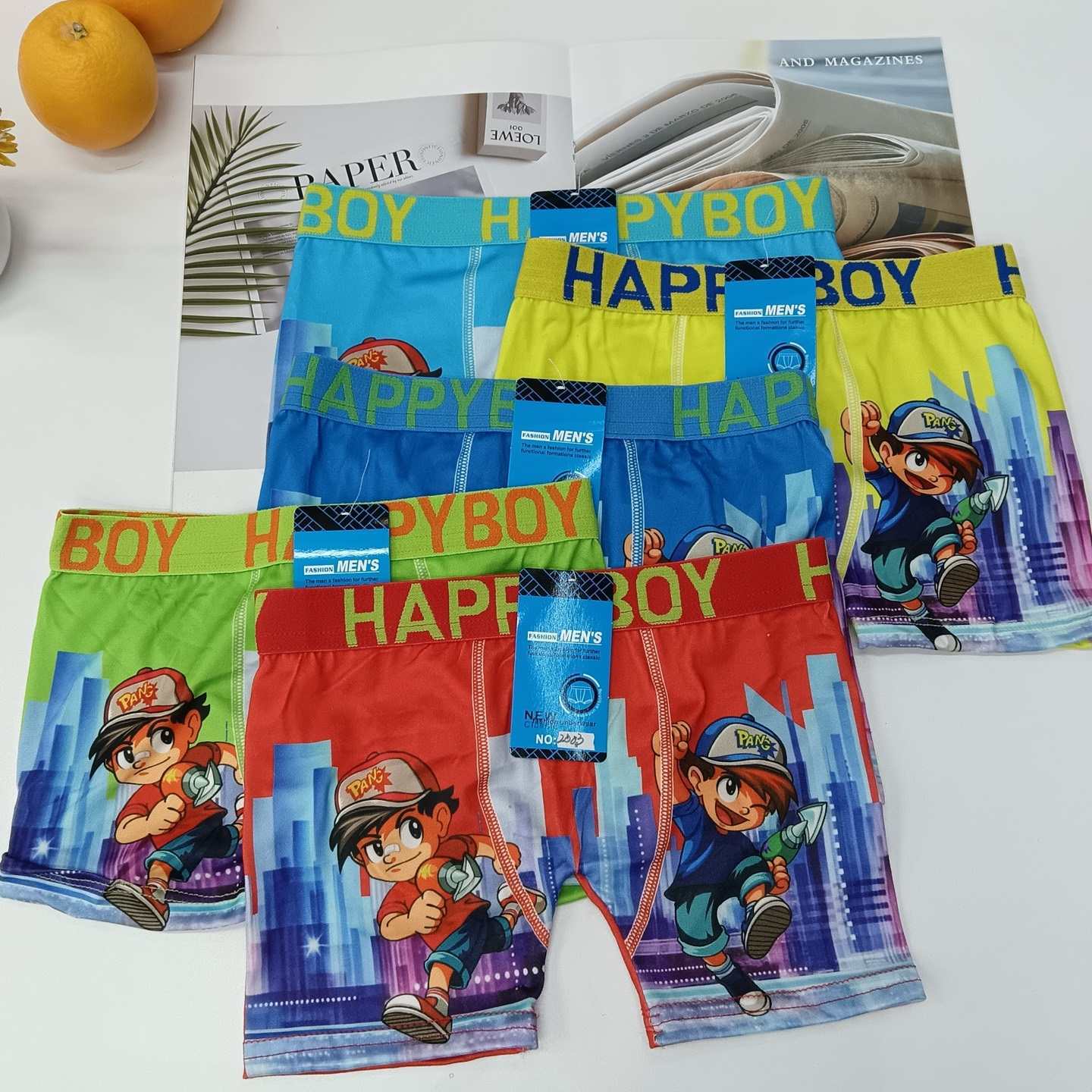 外贸出口南美洲儿童印花内裤男童内裤可定做花型男童平角内裤现货