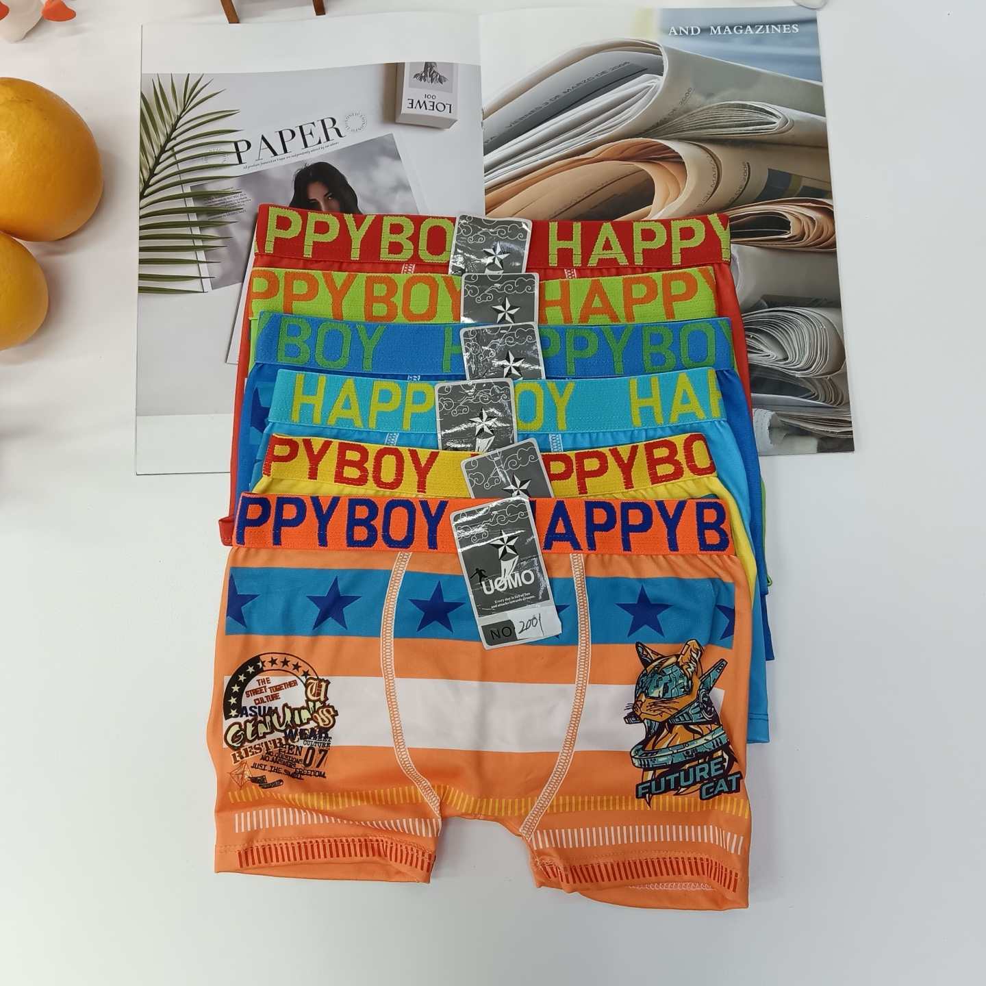 外贸出口南美儿童印花内裤男童印花内裤可定做花型男童平角内裤