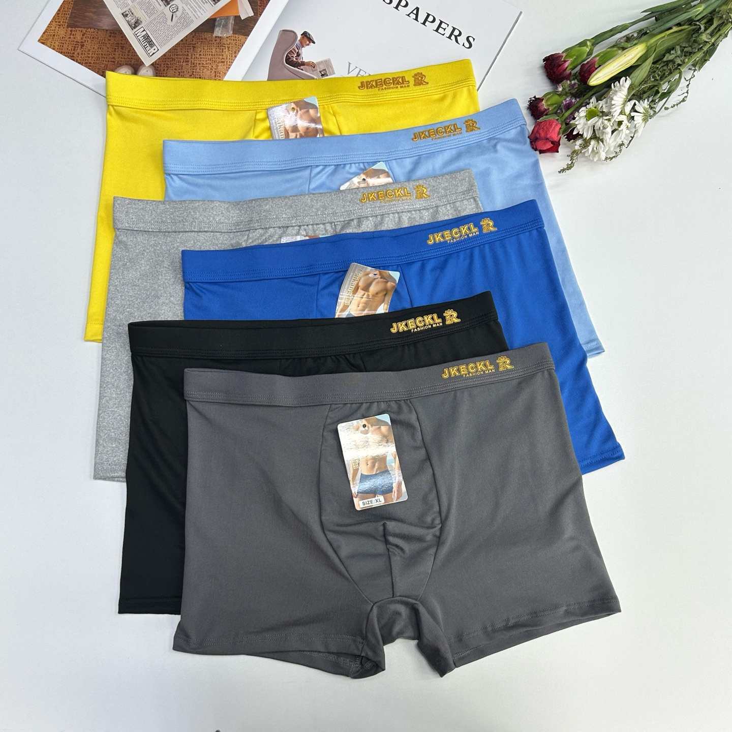 外贸出口中东爆款中腰男士内裤面料舒适青年四角裤衩平角裤衩头