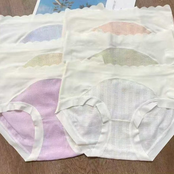 库存螺纹棉内裤女纯棉裆中腰无痕包臀针织三角内裤全棉裆舒适透气