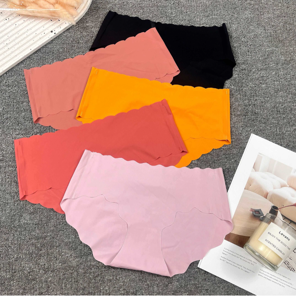 出口欧美性感冰丝无痕少女内裤纯色透气一片式女士三角裤女士内裤