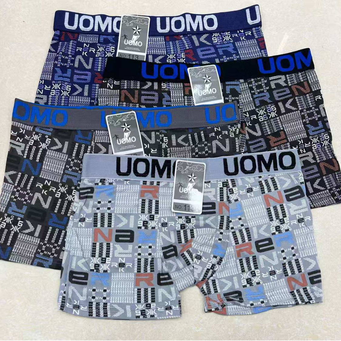 南美洲男士印花内裤男士四角内裤平角裤可定制花型男士内裤现货