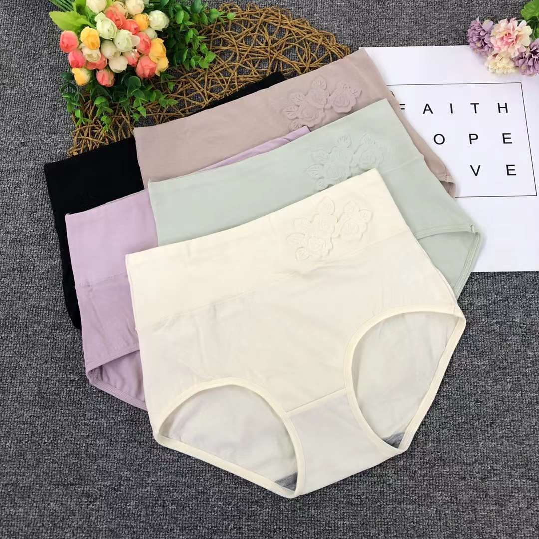 外贸中东贴胶无痕少女学生纯色内裤女透气纯棉裆中腰三角内裤