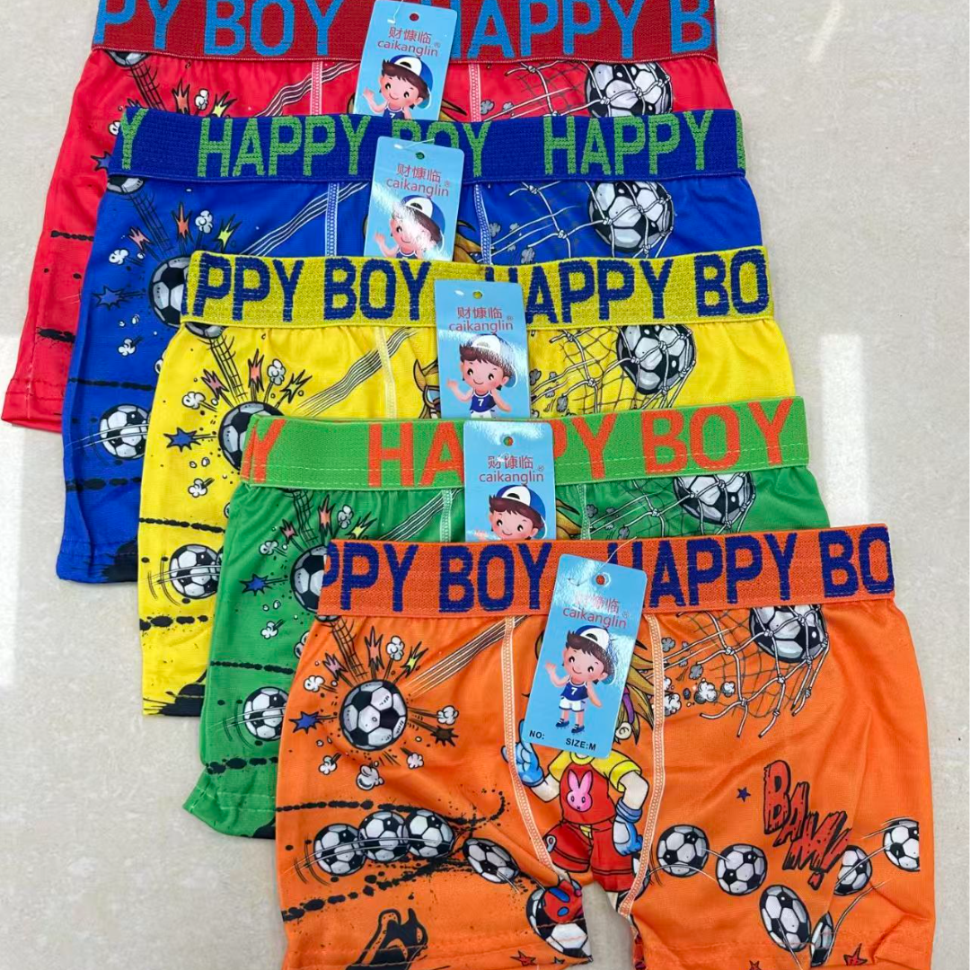 外贸出口儿童内裤库存男童印花内裤混色平角裤