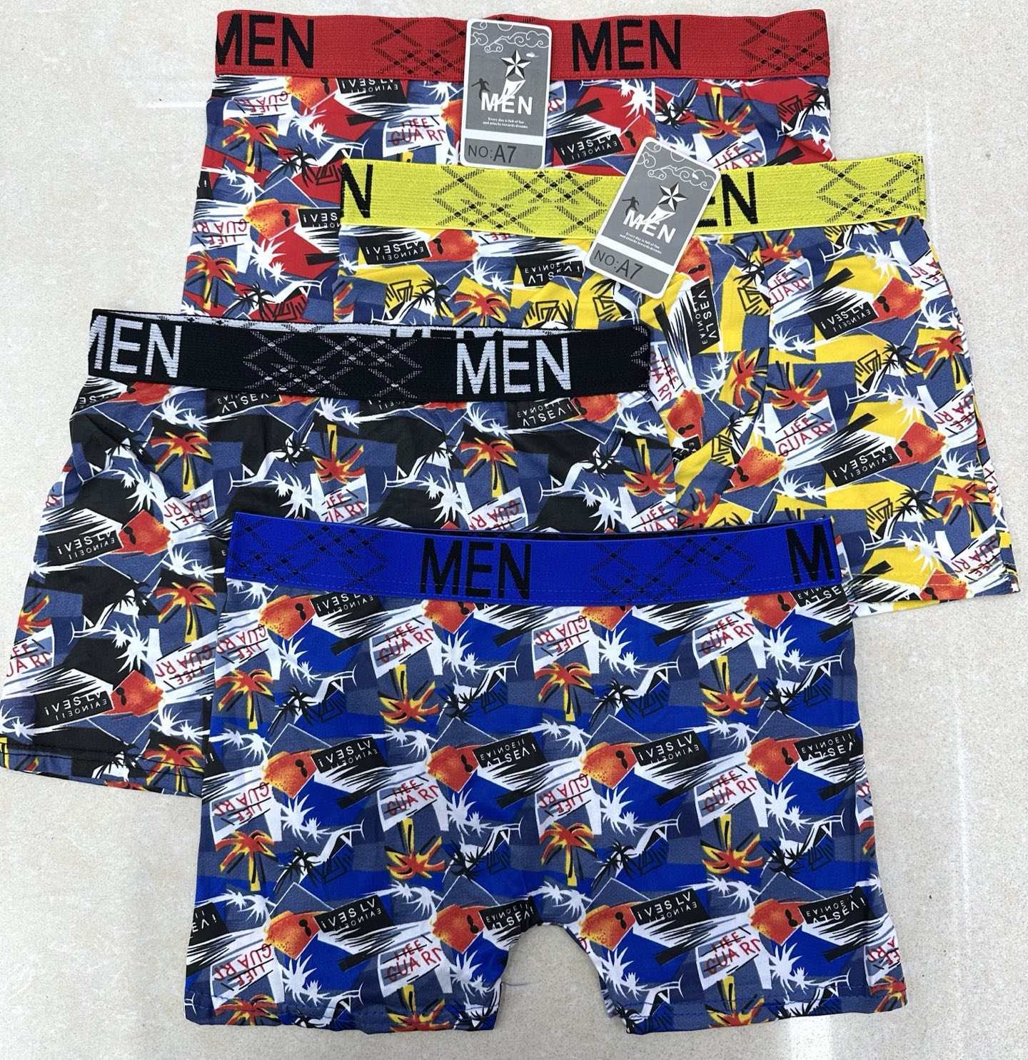 外贸出口现货男士内裤四角内裤 平脚内裤舒适平角短裤现货批发