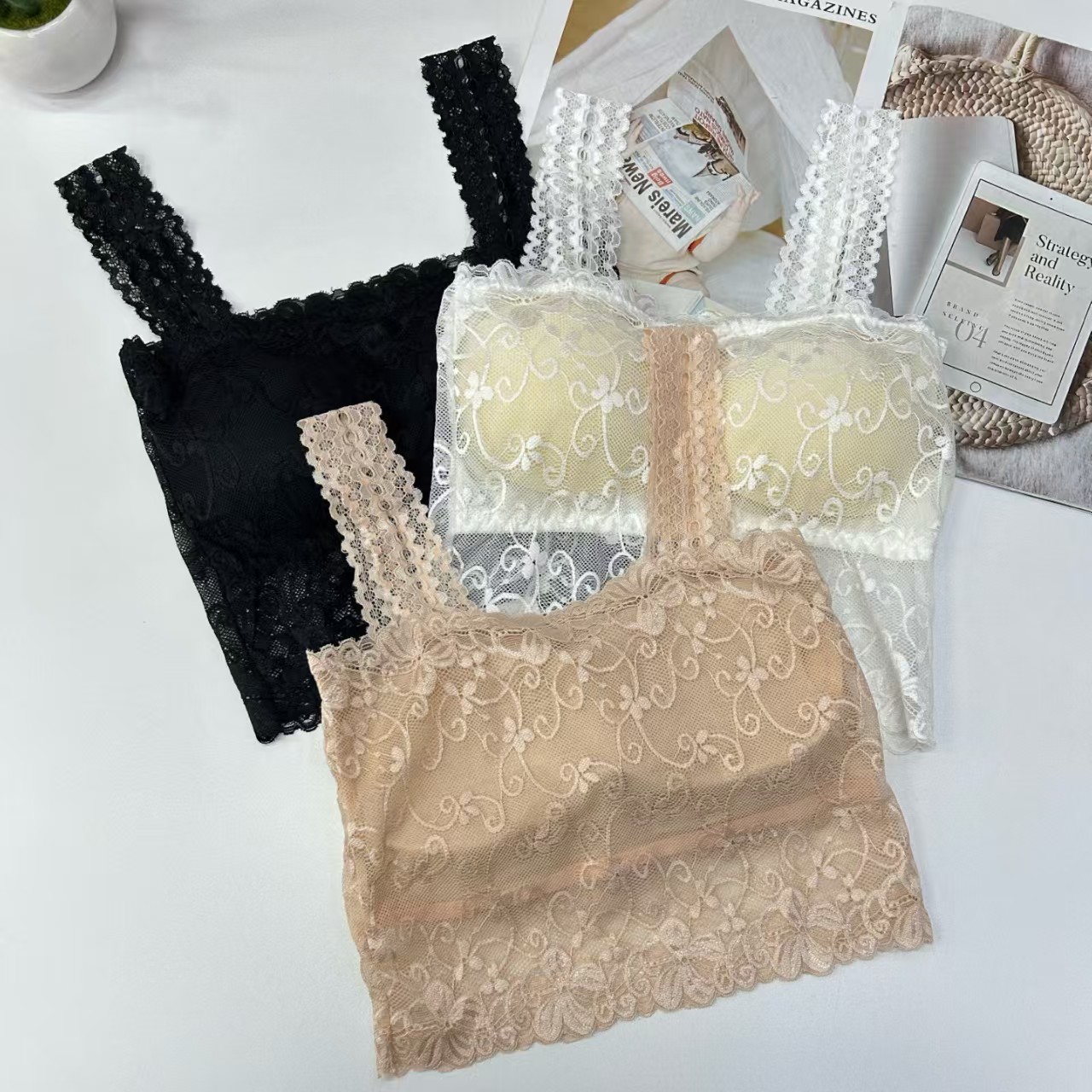 外贸出口中东非洲库存女士吊带蕾丝宽带蕾丝背心性感情趣蕾丝吊带