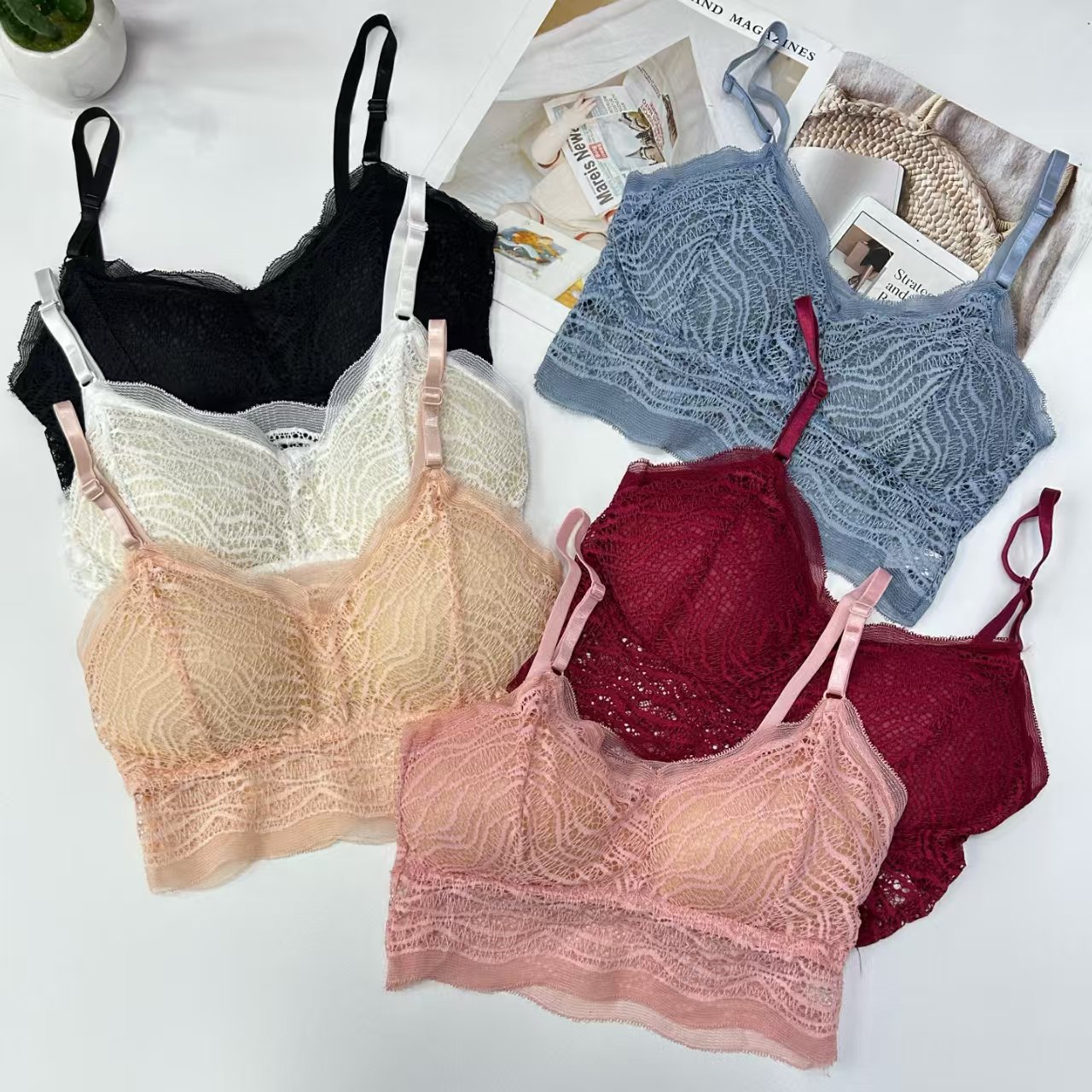 外贸出口中东非洲女士背心蕾丝杯面舒适性感情趣背心女可拆卸胸垫