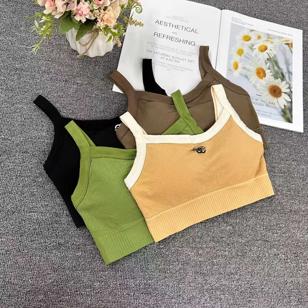 库存尾货外贸非洲出口法式高级气质美背小香风裹胸内衣外穿背心