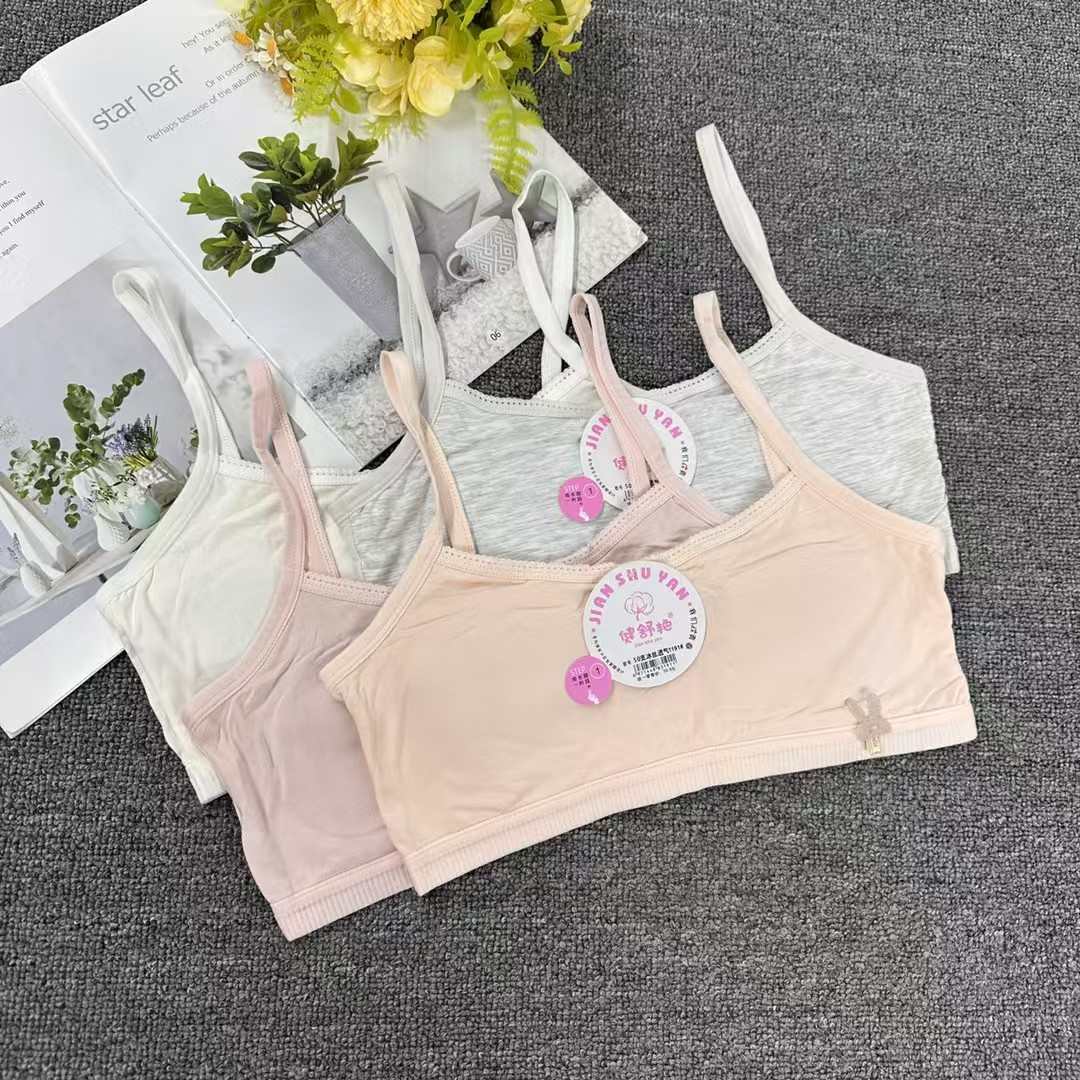外贸东南亚少女吊带内衣钢圈少女美背发育期高中生防走光运动内衣